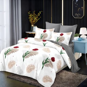 Спално бельо "Рози" - 100 % памук от 6 части за спалня