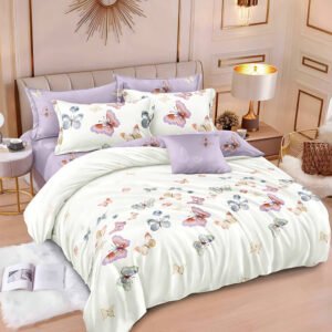 Спално бельо "Нежна пеперуда" - 100 % ПАМУК от 6 части за спалня – С ЛАСТИК