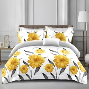 Спално бельо "Слънчев цвят" от 4 части за спалня  - С ЛАСТИК